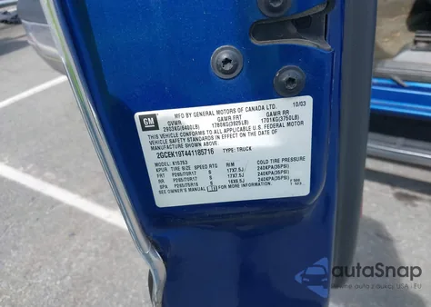 2004 Chevrolet Silverado 1500 Z71 из США, поврежденный, VIN 2GCEK19T441185716